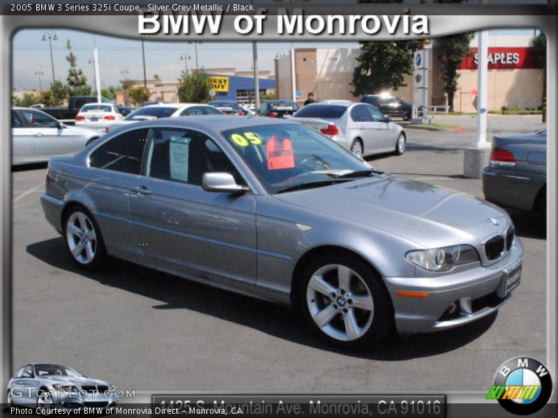 Silver Grey Metallic / Black 2005 BMW 3 Series 325i Coupe