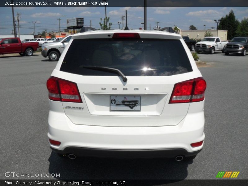 White / Black/Light Frost Beige 2012 Dodge Journey SXT
