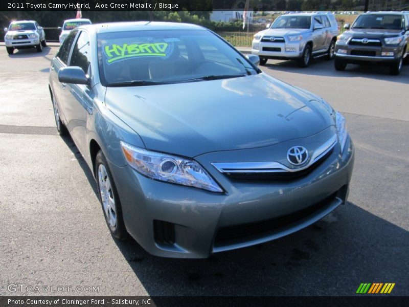 Aloe Green Metallic / Bisque 2011 Toyota Camry Hybrid