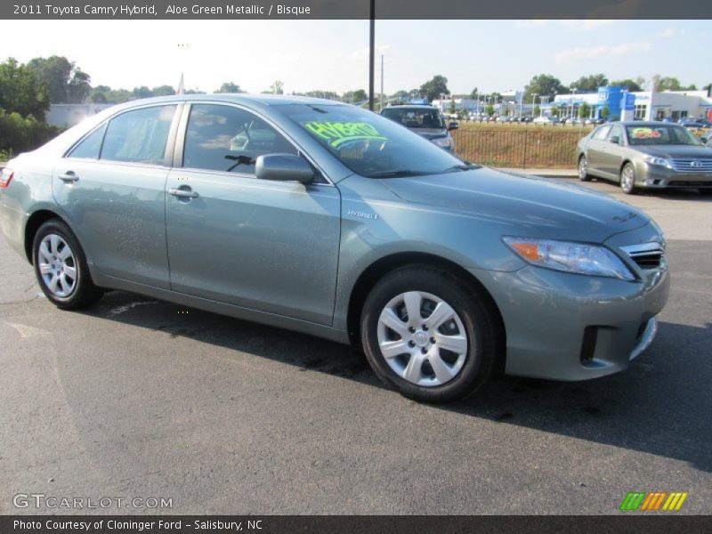 Aloe Green Metallic / Bisque 2011 Toyota Camry Hybrid