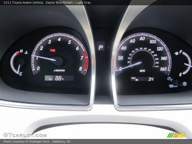 Zephyr Blue Metallic / Light Gray 2011 Toyota Avalon Limited