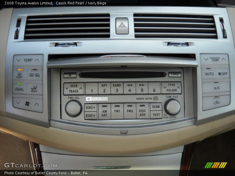 Cassis Red Pearl / Ivory Beige 2008 Toyota Avalon Limited