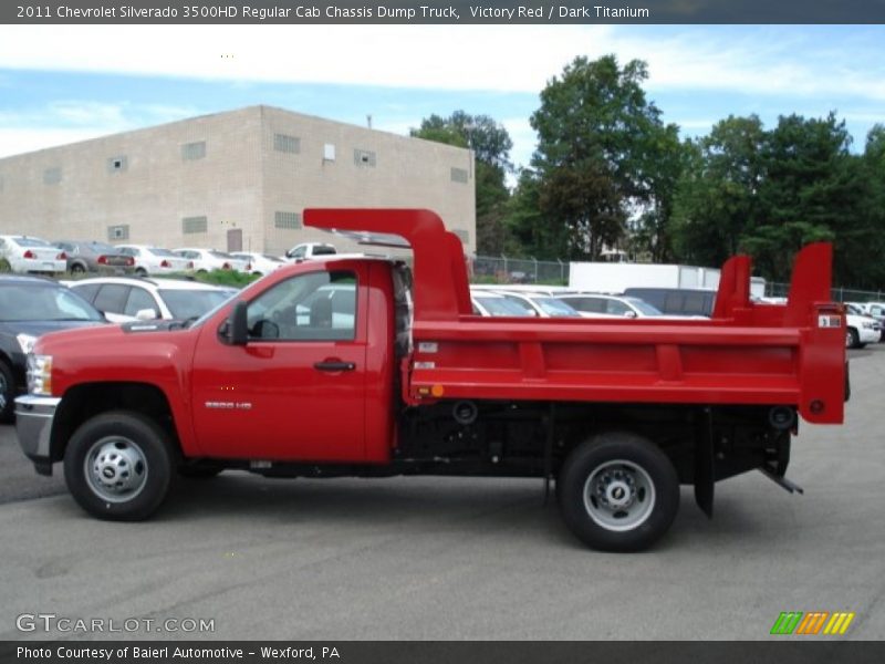 Victory Red / Dark Titanium 2011 Chevrolet Silverado 3500HD Regular Cab Chassis Dump Truck