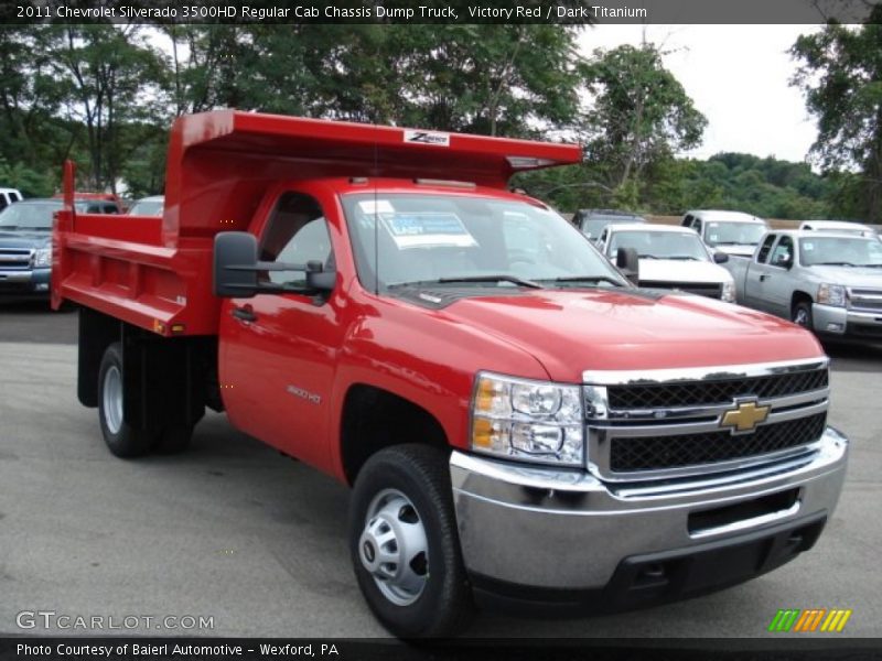 Victory Red / Dark Titanium 2011 Chevrolet Silverado 3500HD Regular Cab Chassis Dump Truck