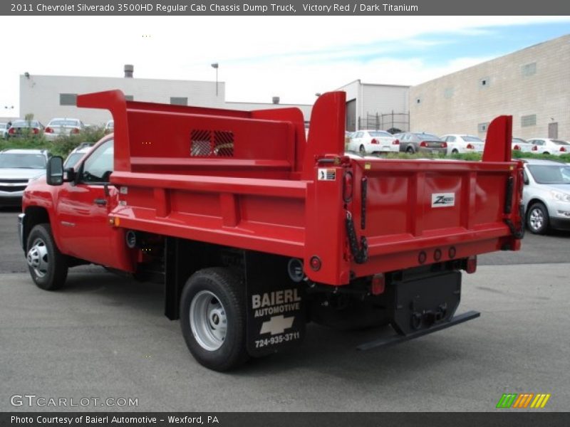 Victory Red / Dark Titanium 2011 Chevrolet Silverado 3500HD Regular Cab Chassis Dump Truck