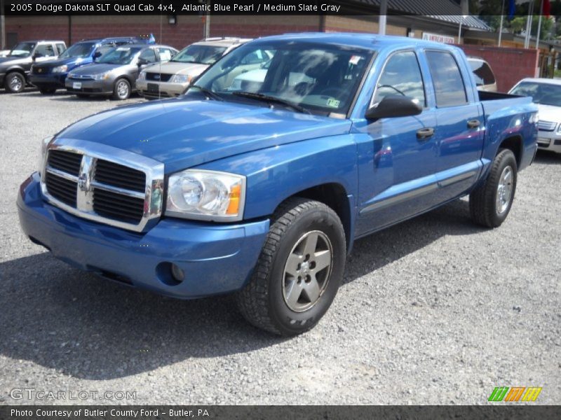 Atlantic Blue Pearl / Medium Slate Gray 2005 Dodge Dakota SLT Quad Cab 4x4
