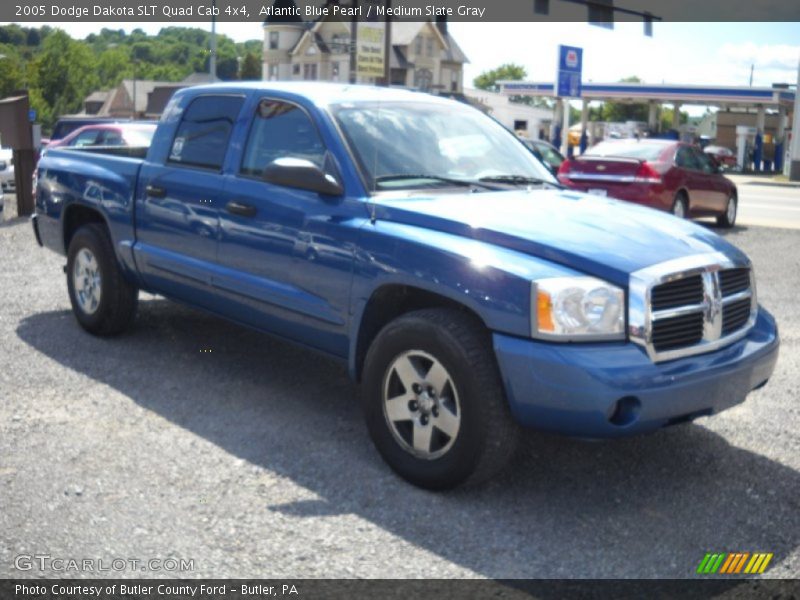 Atlantic Blue Pearl / Medium Slate Gray 2005 Dodge Dakota SLT Quad Cab 4x4