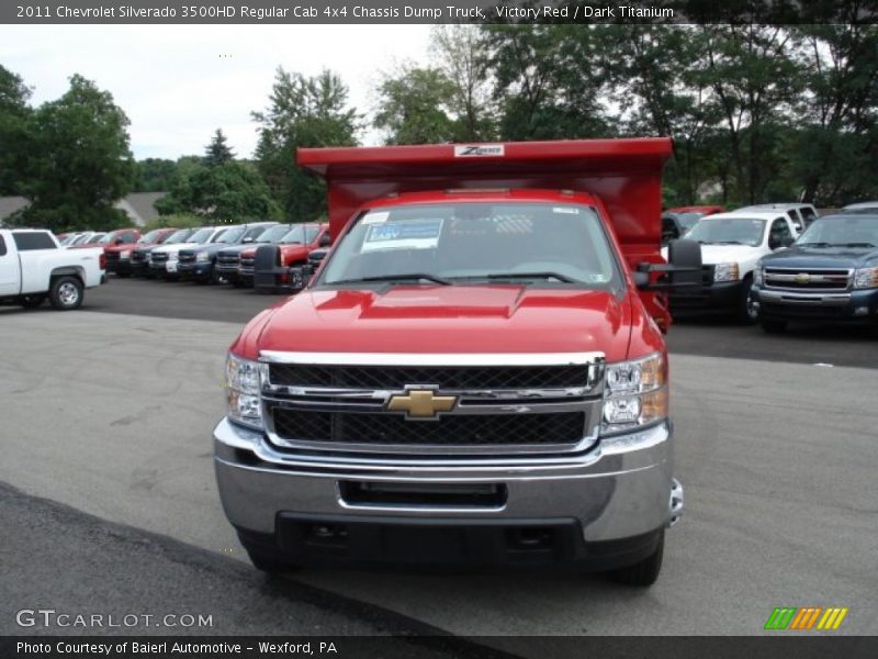 Victory Red / Dark Titanium 2011 Chevrolet Silverado 3500HD Regular Cab 4x4 Chassis Dump Truck