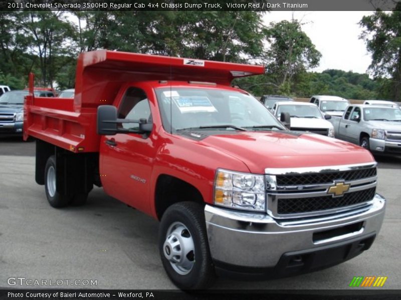 Victory Red / Dark Titanium 2011 Chevrolet Silverado 3500HD Regular Cab 4x4 Chassis Dump Truck