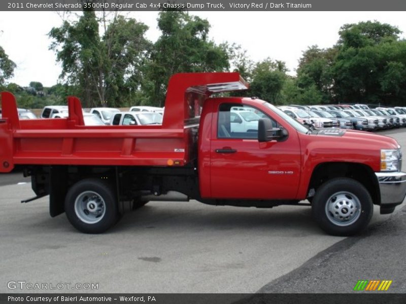 Victory Red / Dark Titanium 2011 Chevrolet Silverado 3500HD Regular Cab 4x4 Chassis Dump Truck