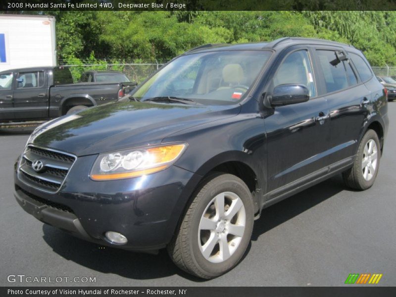 Deepwater Blue / Beige 2008 Hyundai Santa Fe Limited 4WD