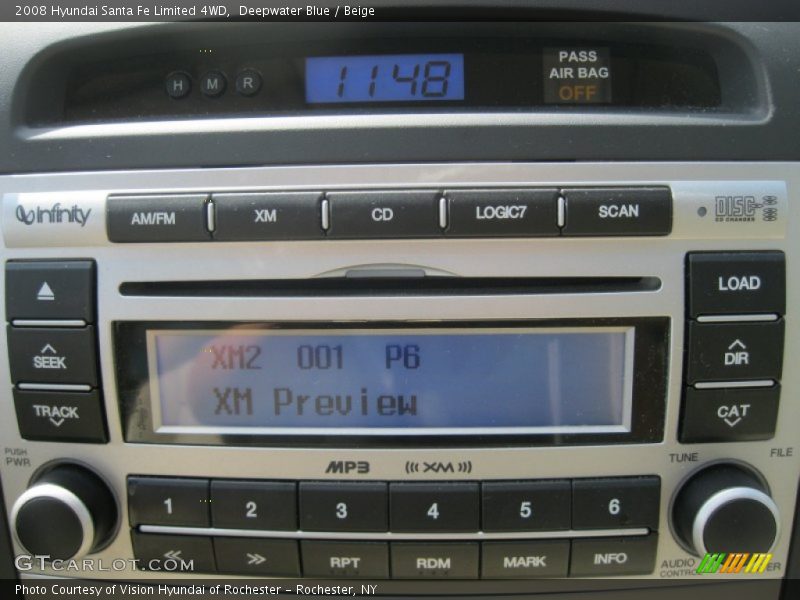 Deepwater Blue / Beige 2008 Hyundai Santa Fe Limited 4WD