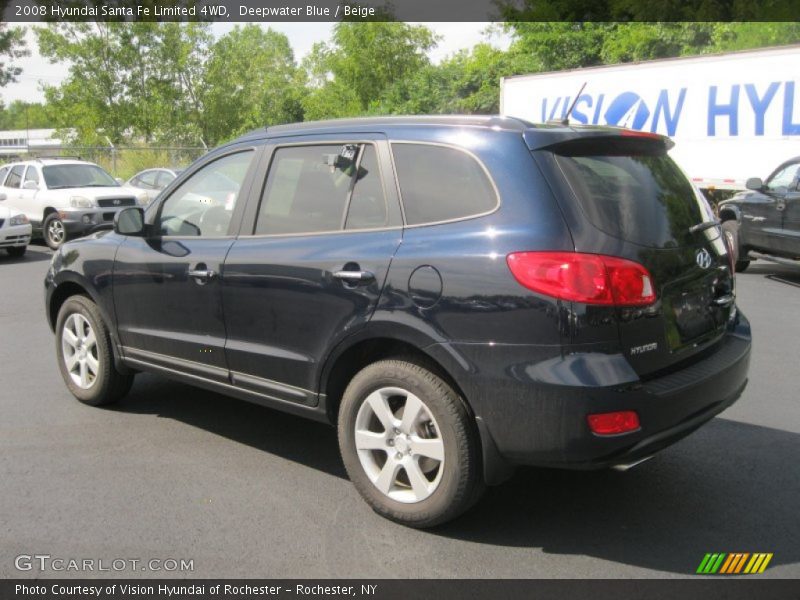 Deepwater Blue / Beige 2008 Hyundai Santa Fe Limited 4WD