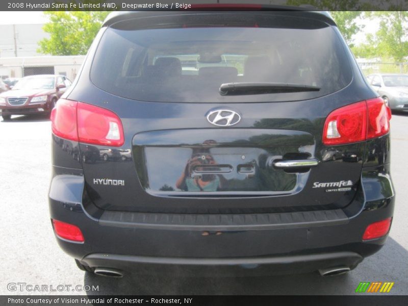 Deepwater Blue / Beige 2008 Hyundai Santa Fe Limited 4WD