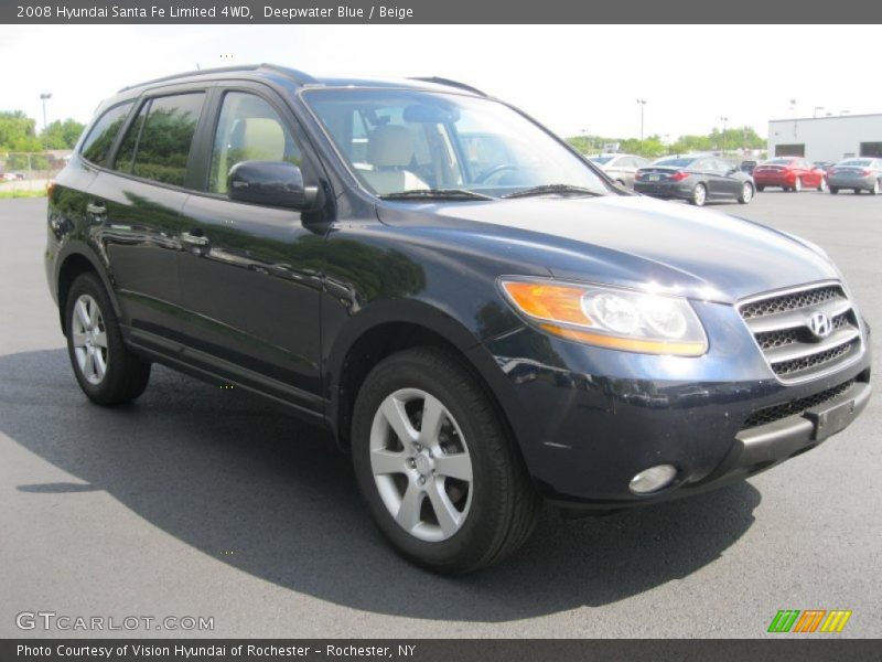 Deepwater Blue / Beige 2008 Hyundai Santa Fe Limited 4WD