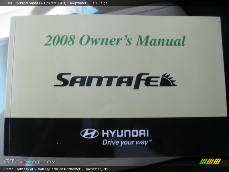 Deepwater Blue / Beige 2008 Hyundai Santa Fe Limited 4WD