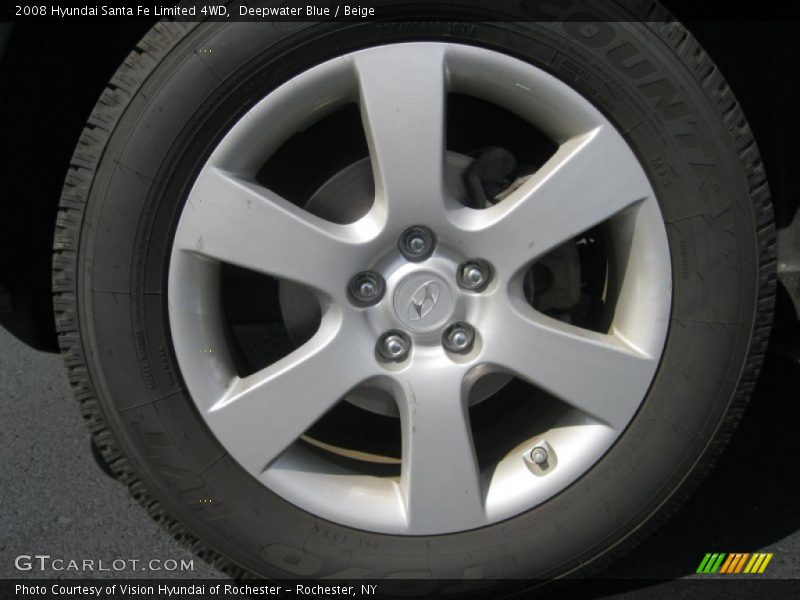 Deepwater Blue / Beige 2008 Hyundai Santa Fe Limited 4WD