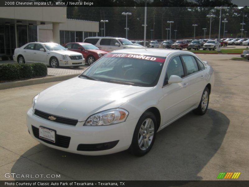 White / Neutral Beige 2008 Chevrolet Impala LT