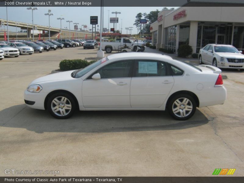 White / Neutral Beige 2008 Chevrolet Impala LT