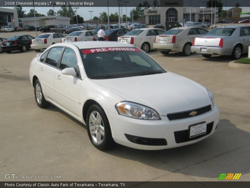 White / Neutral Beige 2008 Chevrolet Impala LT