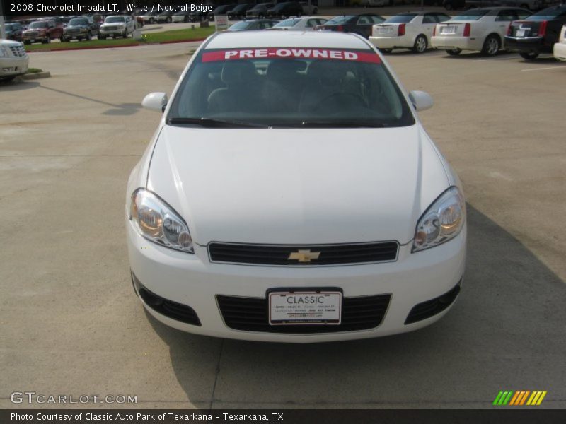 White / Neutral Beige 2008 Chevrolet Impala LT