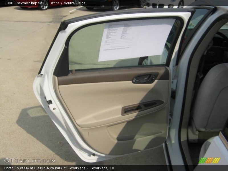 White / Neutral Beige 2008 Chevrolet Impala LT