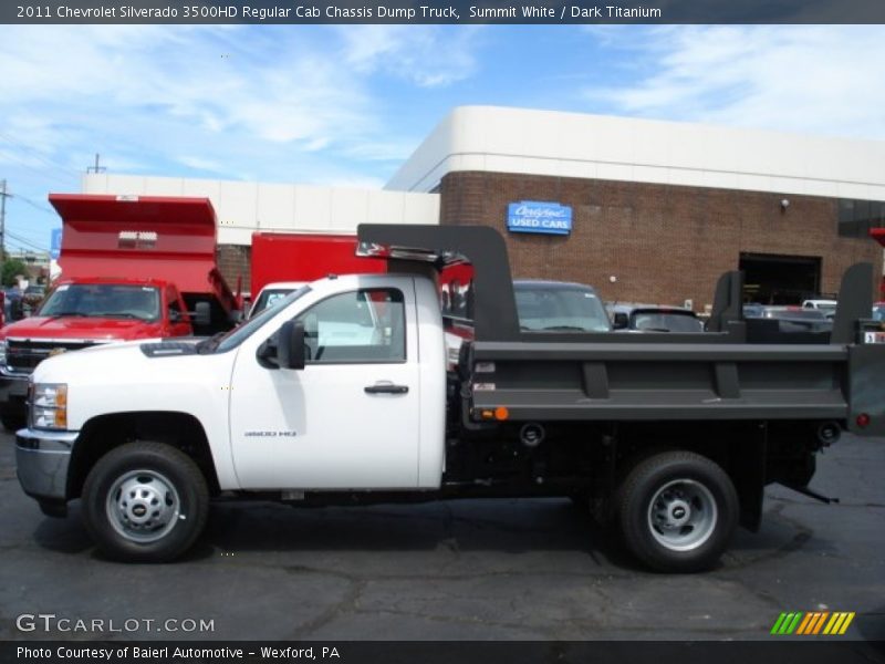 Summit White / Dark Titanium 2011 Chevrolet Silverado 3500HD Regular Cab Chassis Dump Truck