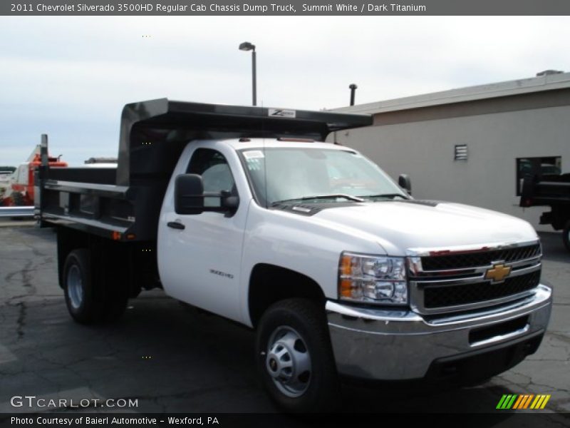 Summit White / Dark Titanium 2011 Chevrolet Silverado 3500HD Regular Cab Chassis Dump Truck