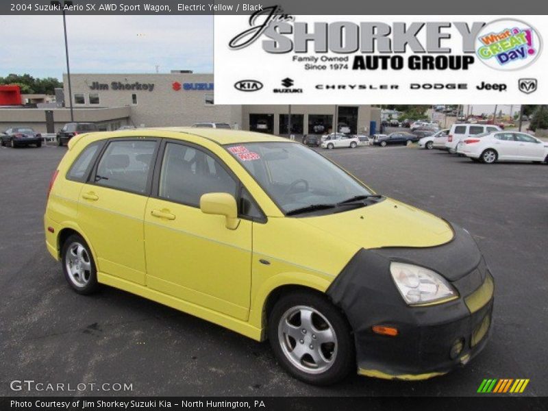 Electric Yellow / Black 2004 Suzuki Aerio SX AWD Sport Wagon