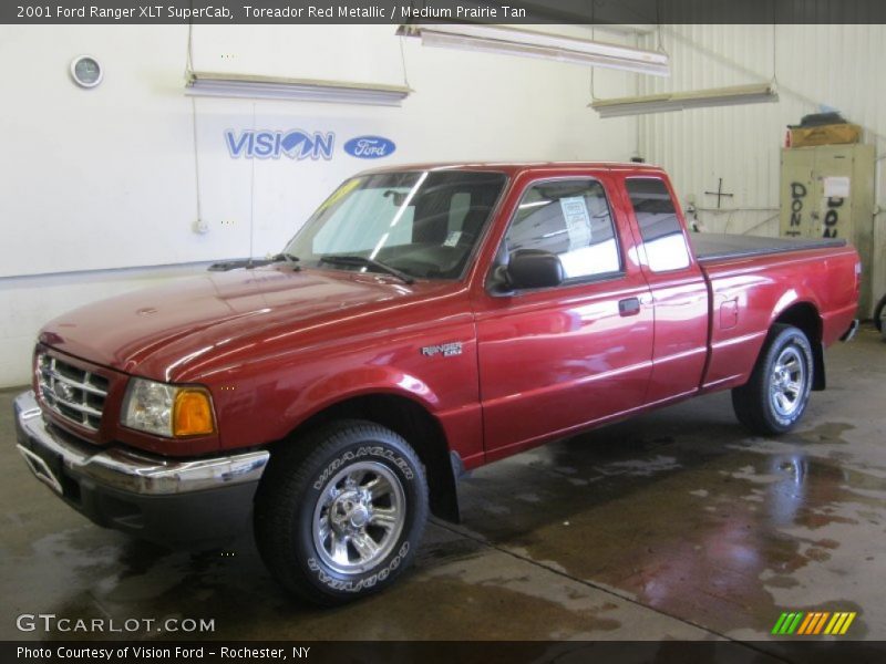 Toreador Red Metallic / Medium Prairie Tan 2001 Ford Ranger XLT SuperCab