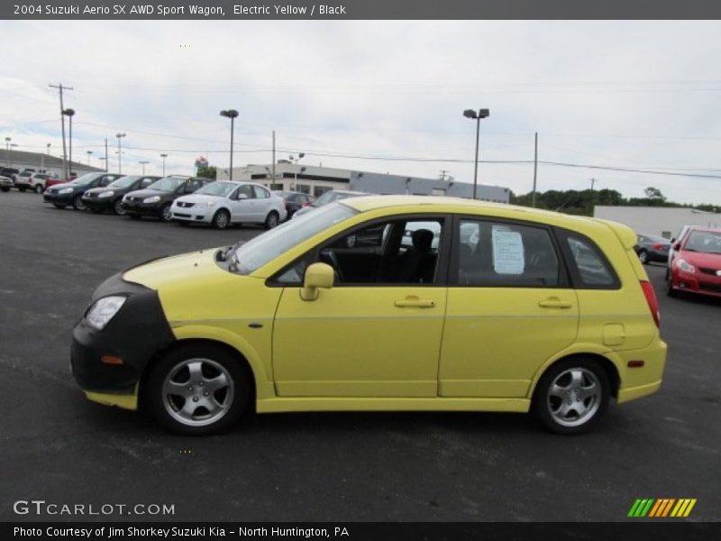 Electric Yellow / Black 2004 Suzuki Aerio SX AWD Sport Wagon