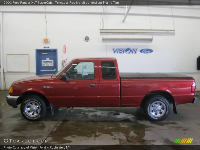 Toreador Red Metallic / Medium Prairie Tan 2001 Ford Ranger XLT SuperCab