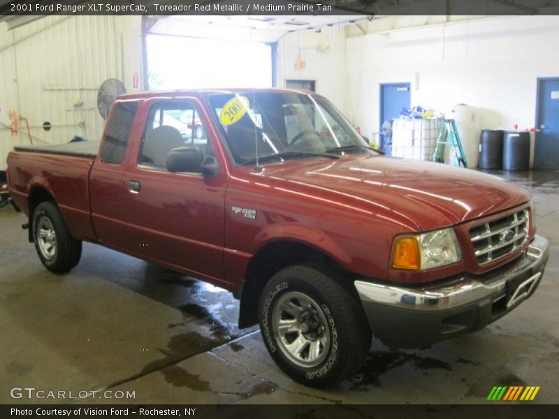 Toreador Red Metallic / Medium Prairie Tan 2001 Ford Ranger XLT SuperCab