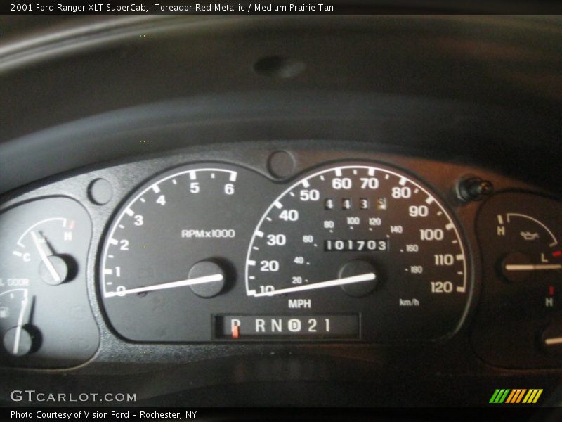 Toreador Red Metallic / Medium Prairie Tan 2001 Ford Ranger XLT SuperCab