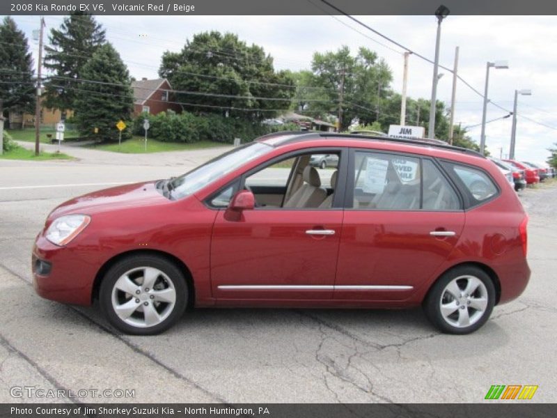 Volcanic Red / Beige 2008 Kia Rondo EX V6