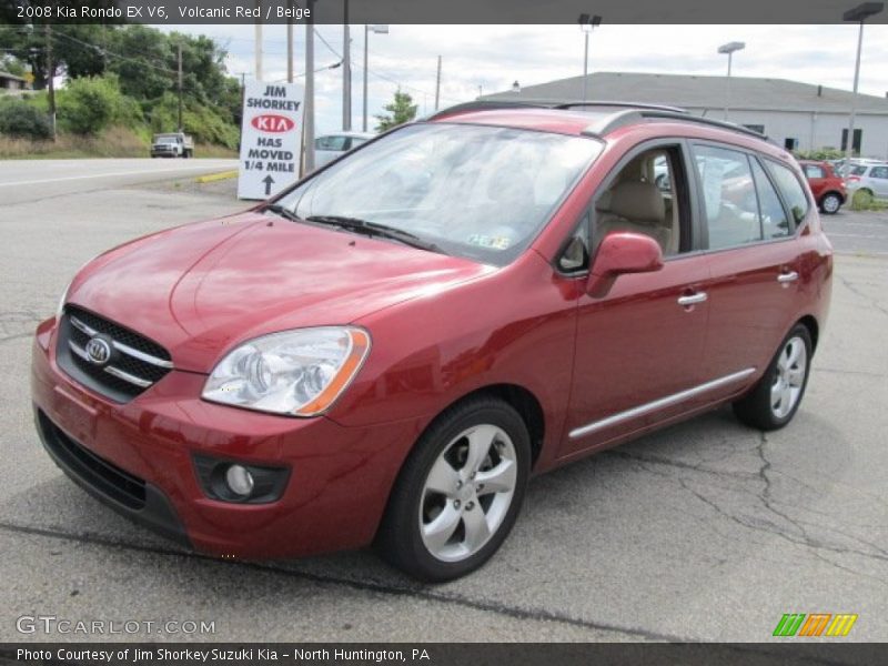 Volcanic Red / Beige 2008 Kia Rondo EX V6