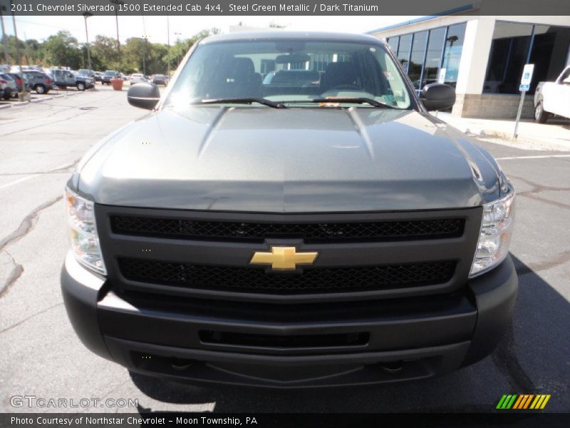 Steel Green Metallic / Dark Titanium 2011 Chevrolet Silverado 1500 Extended Cab 4x4