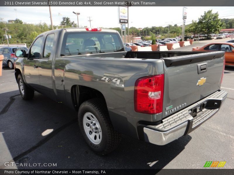 Steel Green Metallic / Dark Titanium 2011 Chevrolet Silverado 1500 Extended Cab 4x4