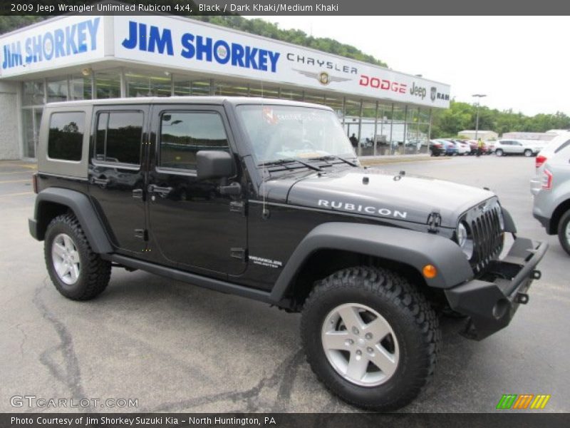 Black / Dark Khaki/Medium Khaki 2009 Jeep Wrangler Unlimited Rubicon 4x4