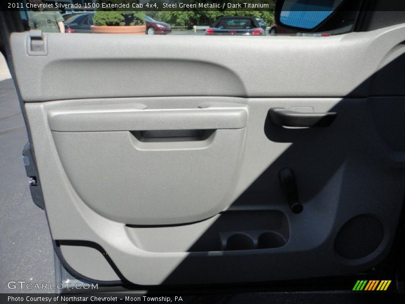 Steel Green Metallic / Dark Titanium 2011 Chevrolet Silverado 1500 Extended Cab 4x4