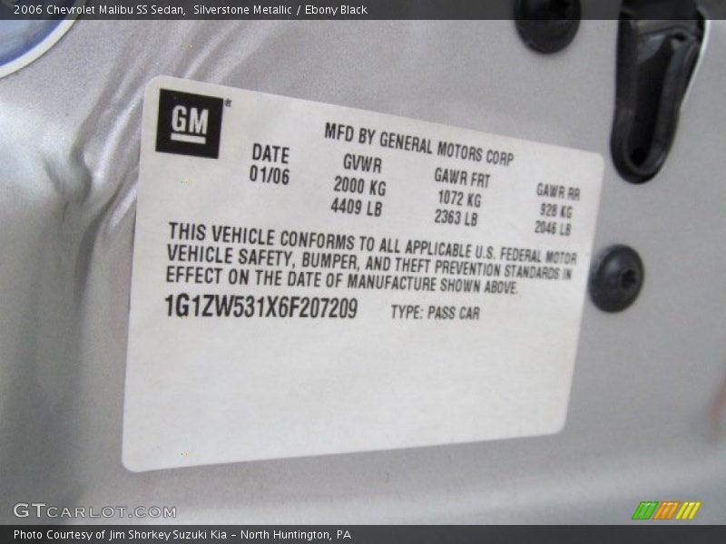 Silverstone Metallic / Ebony Black 2006 Chevrolet Malibu SS Sedan