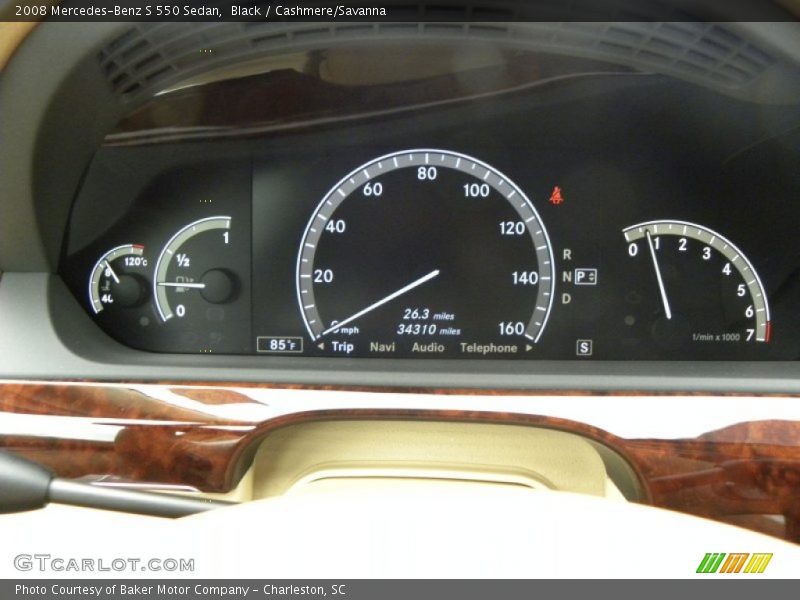 Black / Cashmere/Savanna 2008 Mercedes-Benz S 550 Sedan