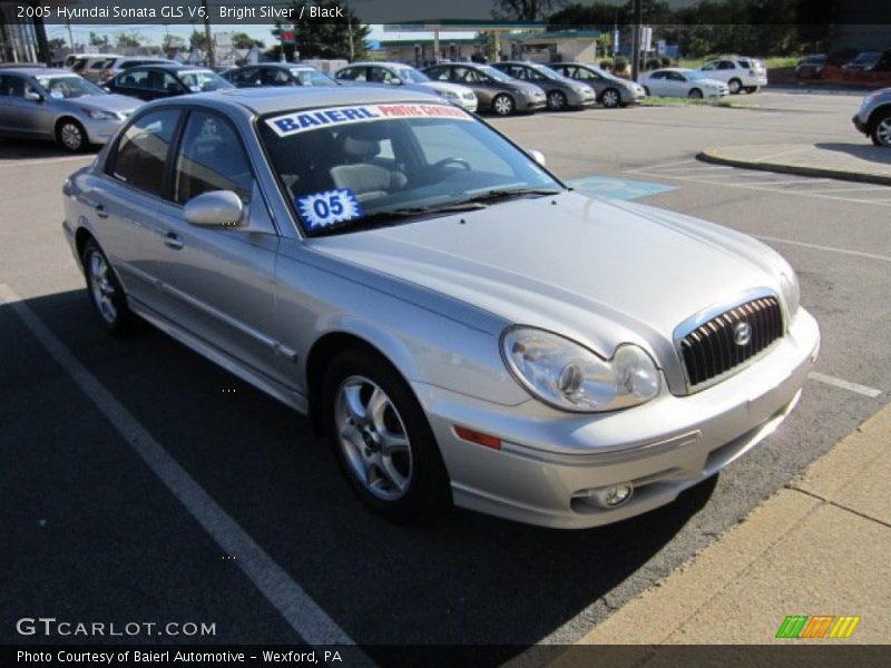 Bright Silver / Black 2005 Hyundai Sonata GLS V6