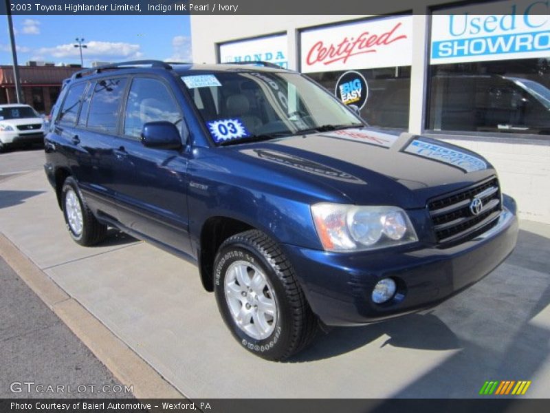 Indigo Ink Pearl / Ivory 2003 Toyota Highlander Limited