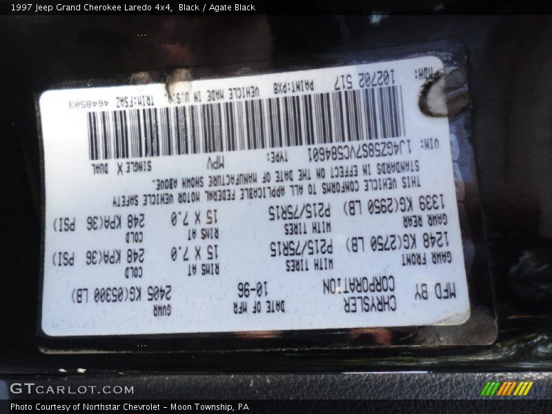 Black / Agate Black 1997 Jeep Grand Cherokee Laredo 4x4