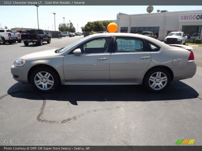 Gold Mist Metallic / Neutral 2012 Chevrolet Impala LT
