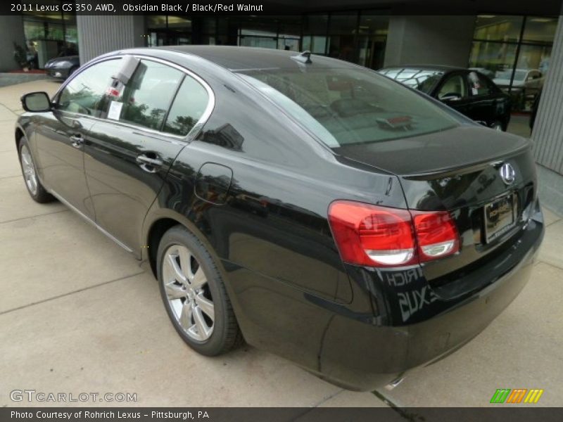 Obsidian Black / Black/Red Walnut 2011 Lexus GS 350 AWD