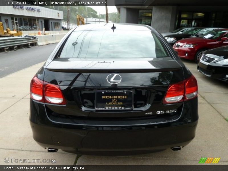 Obsidian Black / Black/Red Walnut 2011 Lexus GS 350 AWD