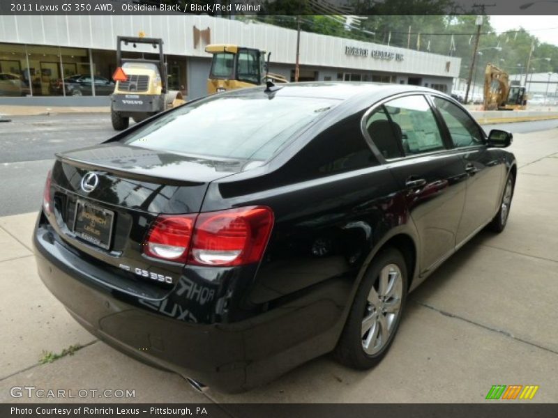 Obsidian Black / Black/Red Walnut 2011 Lexus GS 350 AWD
