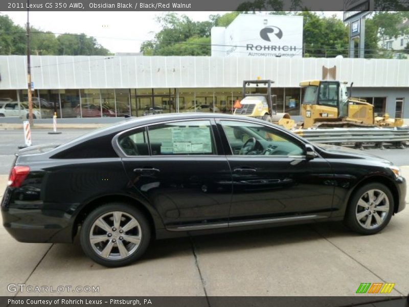 Obsidian Black / Black/Red Walnut 2011 Lexus GS 350 AWD